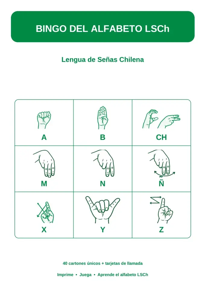 Bingo del Alfabeto en LSCh — vista 1 de 6