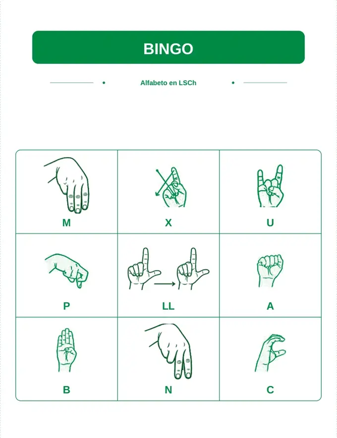 Bingo del Alfabeto en LSCh — vista 3 de 6