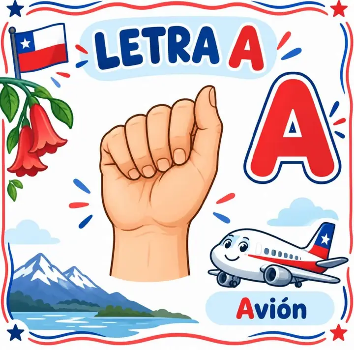 Alfabeto en LSCh — letra A