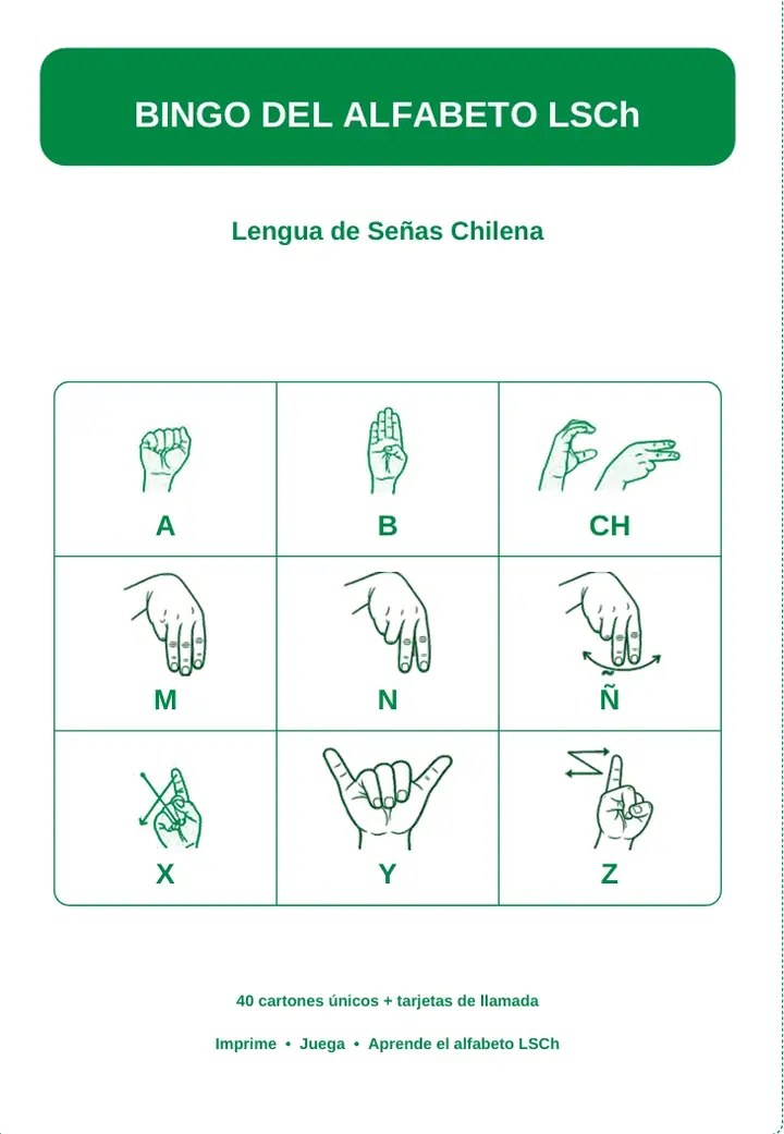 Bingo del Alfabeto LSCh — portada