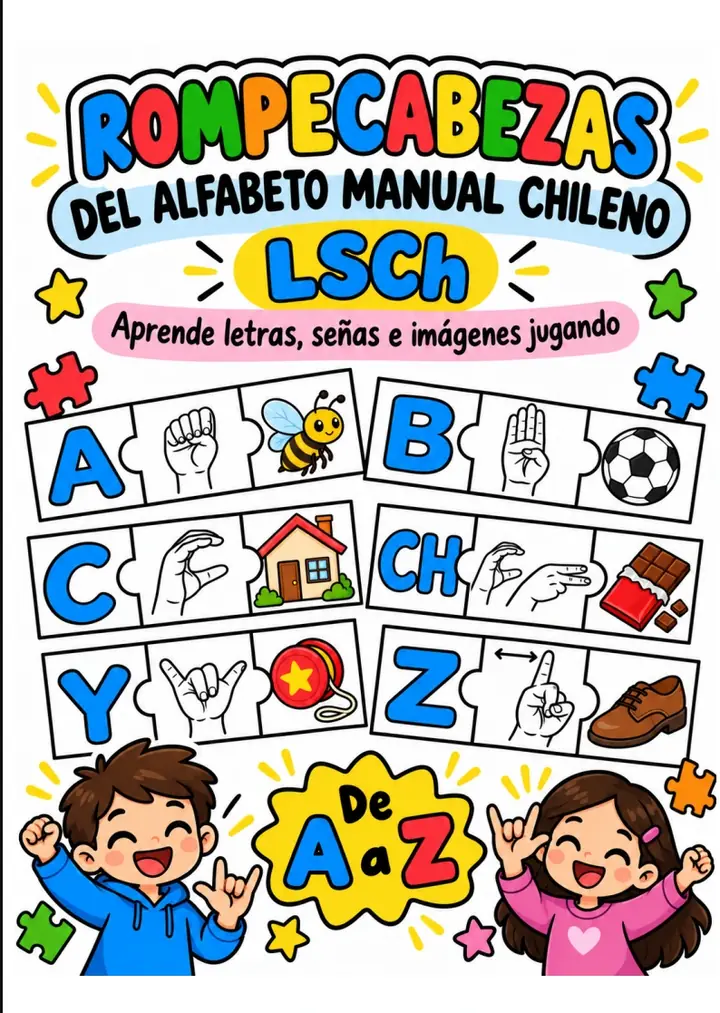 Rompecabezas del Alfabeto Manual Chileno LSCh — portada